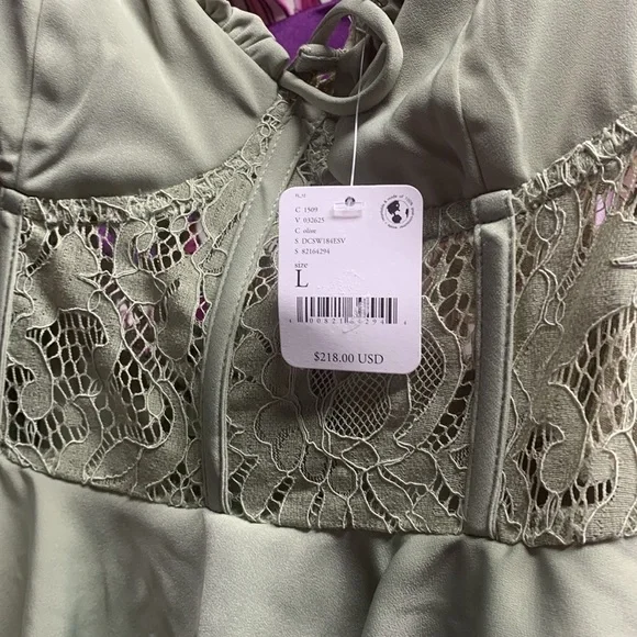 Free people Alysia corset gown green size large new with tags - Picture 6 of 10